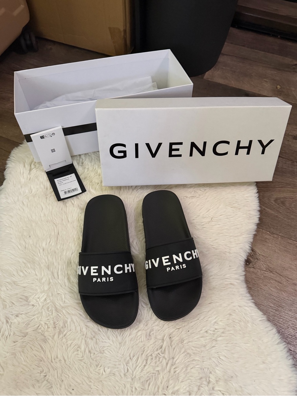 Givenchy Woman’s Black Logo Slide Sandals
